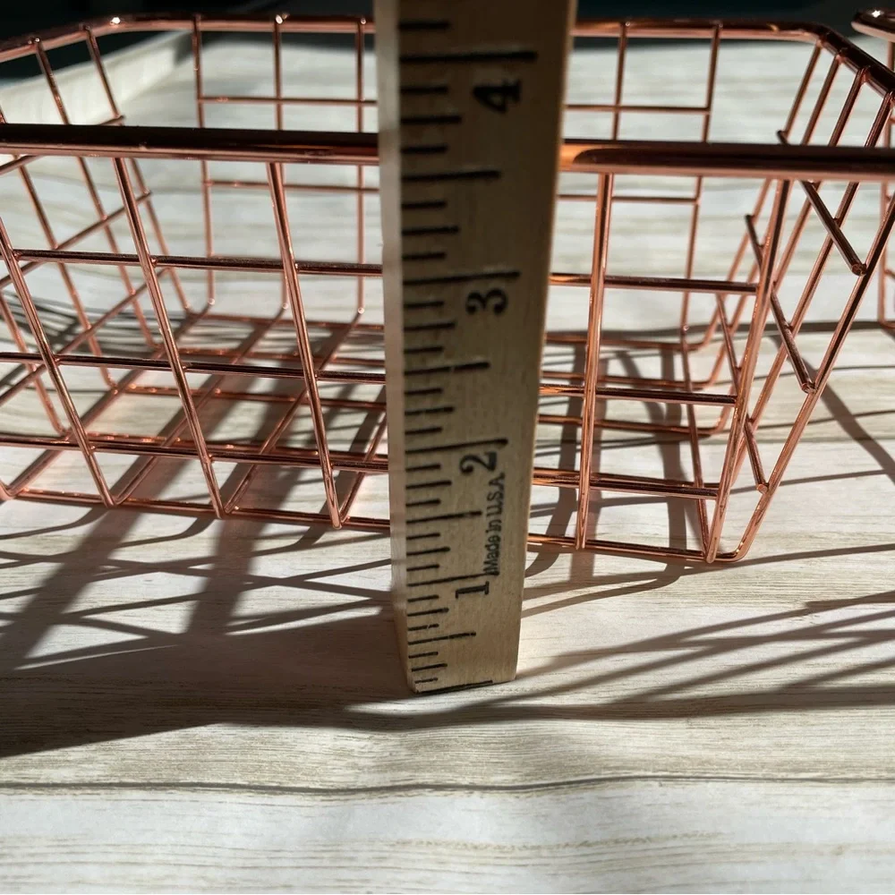 2 Rose Gold Storage Baskets - Picture 5 of 8